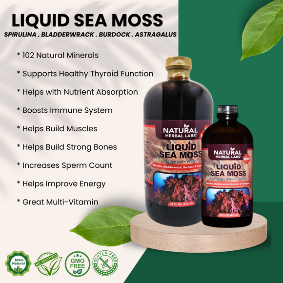 Liquid Sea Moss with Spirulina, Bladderwrack, Burdock & Astragalus